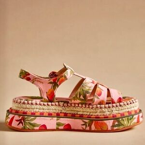 RARE FARM Rio Mango Tree Espadrilles Platform Sandals Size 6/6.5 NWT